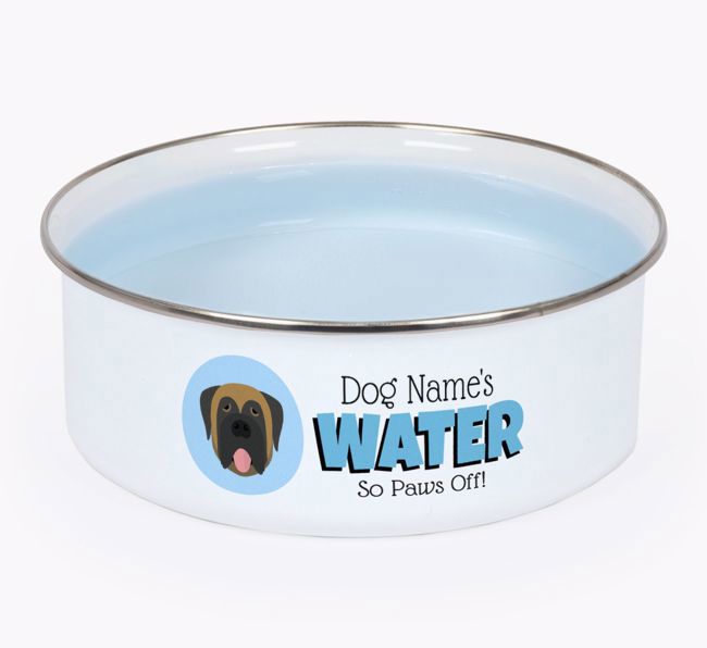 Water, Paws Off: Personalised {breedFullName} Enamel Dog Bowl